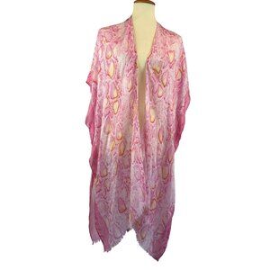 Pink Snake Print Kimono Cardigan Open Front Lightweight One Size Do Everything I